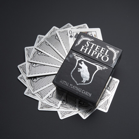 Stainless Hippo // Metal Playing Cards