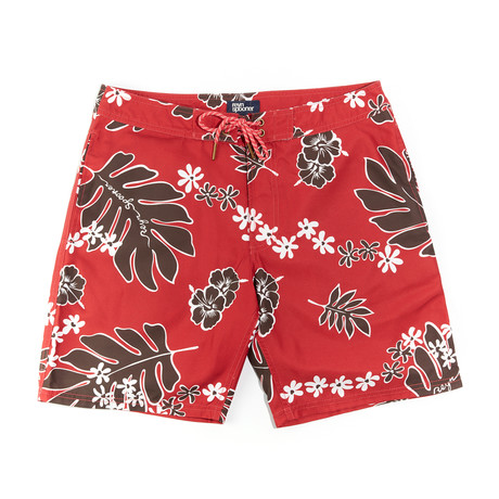 Old School Reyn's Board Shorts // Cherry (30)