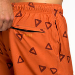 18" Nomad 4-Way Stretch Swim Trunks // Rust (L)