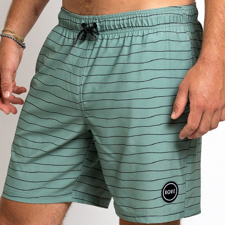 18" Nomad 4-Way Stretch Swim Trunks // Sage Green (S)