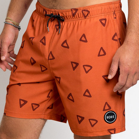 18" Nomad 4-Way Stretch Swim Trunks // Rust (S)