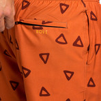 16" Ziggy 4-Way Stretch Swim Trunks // Rust (S)