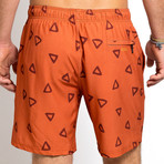 18" Nomad 4-Way Stretch Swim Trunks // Rust (L)