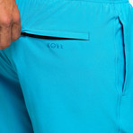 16" Ziggy 4-Way Stretch Swim Trunks // Cyan (L)