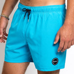 16" Ziggy 4-Way Stretch Swim Trunks // Cyan (L)