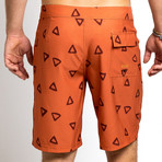 20" Mondo 4-Way Stretch Boardshorts // Rust (34)