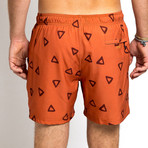 16" Ziggy 4-Way Stretch Swim Trunks // Rust (S)