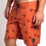 16" Ziggy 4-Way Stretch Swim Trunks // Rust (S)