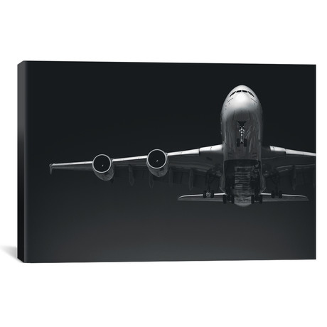 Black And Silver Study A380 Wing And Nose // Addis Brown (26"W x 18"H x 0.75"D)