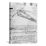 Design for a flying machine, folio 74v 143, c.1488 // Leonardo da Vinci