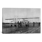 Wilbur Wright Demonstrates Airplane Flying Machine To French War Office At Le Mans France // 1908 (26"W x 18"H x 0.75"D)