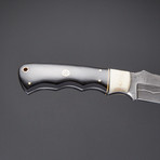 Buffalo Horn / Camel Bone San-Mai-Damascus Knife