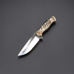 Small Sheep Horn Hammered 1095 High Carbon Knife