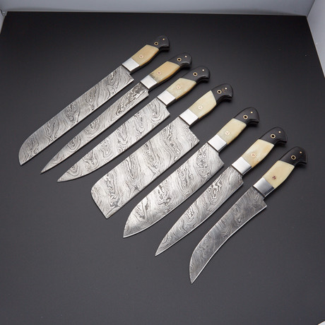 Damascus Multi Use Kitchen Knife Set Of 7 Pcs // EM-111