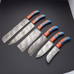 Damascus Steel Chef Knife Set Of 6 Pcs // EM-103