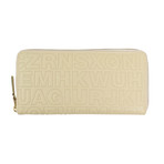 Leather Letter Embossed Wallet // Cream