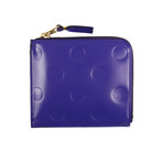 Leather Polka Dot Embossed Slim Wallet // Purple