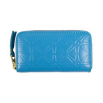 Leather Star Embossed Mini Wallet Coin Purse // Blue