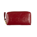 Comme Des Garçons // Leather Star Embossed Mini Wallet Coin Purse // Red