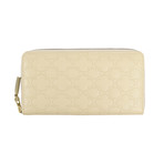 Leather Clover Embossed Wallet // Ivory