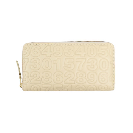 Leather Number Embossed Wallet // Ivory