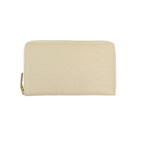 Leather Star Embossed Travel Organizer Wallet // Cream