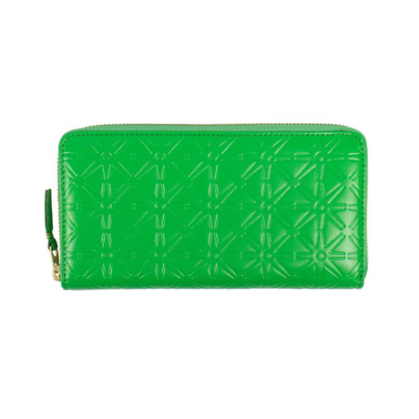 Leather Star Embossed Wallet // Green