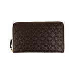 Leather Clover Embossed Travel Organizer Wallet // Brown