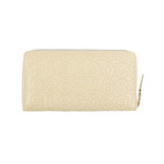 Leather Number Embossed Wallet // Ivory