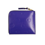 Leather Polka Dot Embossed Slim Wallet // Purple