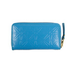 Leather Star Embossed Mini Wallet Coin Purse // Blue