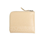 Reptile Leather Patchwork Slim Wallet Pouch // Beige