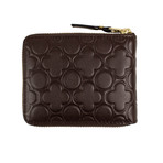 Comme Des Garçons // Leather Clover Embossed Small Wallet // Brown