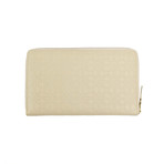 Leather Star Embossed Travel Organizer Wallet // Cream