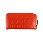 Leather Clover Embossed Wallet // Orange