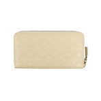 Leather Clover Embossed Wallet // Ivory