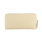 Leather Number Embossed Wallet // Cream