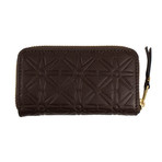 Comme Des Garçons // Leather Star Embossed Mini Wallet Coin Purse // Brown