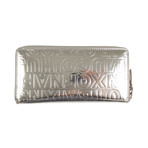 Leather Letter Embossed Wallet // Silver