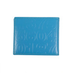 Leather Number Embossed Bi-Fold Wallet // Blue