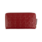 Leather Star Embossed Wallet // Red