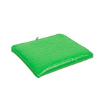 Leather Letter Embossed Slim Wallet // Green
