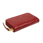 Leather Clover Embossed Mini Wallet Coin Purse // Red