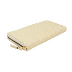 Leather Number Embossed Wallet // Cream