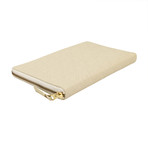 Leather Star Embossed Travel Organizer Wallet // Cream