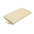 Leather Letter Embossed Wallet // Cream