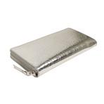 Leather Letter Embossed Wallet // Silver