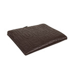 Leather Letter Embossed Slim Wallet // Brown