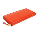 Leather Letter Embossed Wallet // Orange