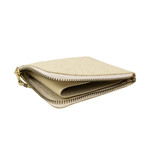 Leather Number Embossed Slim Wallet // Ivory